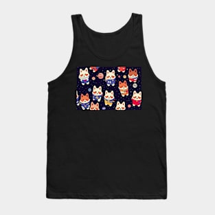 Pattern of Kawaii Corgis as astronaut Tank Top